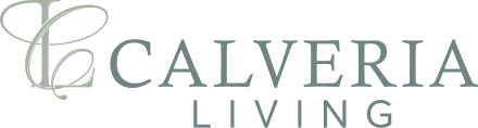 Calveria Living logo with an ornate C and the brand name CALVERIA LIVING.