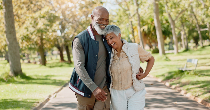 senior couple on a walk